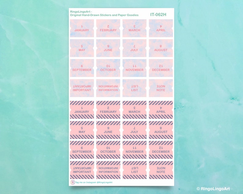 Planner Index Stickers // Monthly Index Tabs // Slim Index Etsy