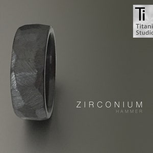 Hammered Black Zirconium Ring