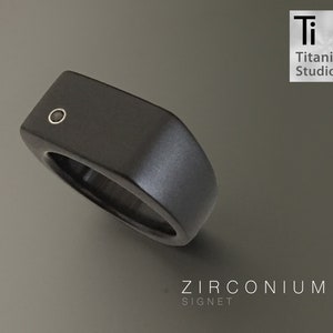 Black Zirconium Signet Ring
