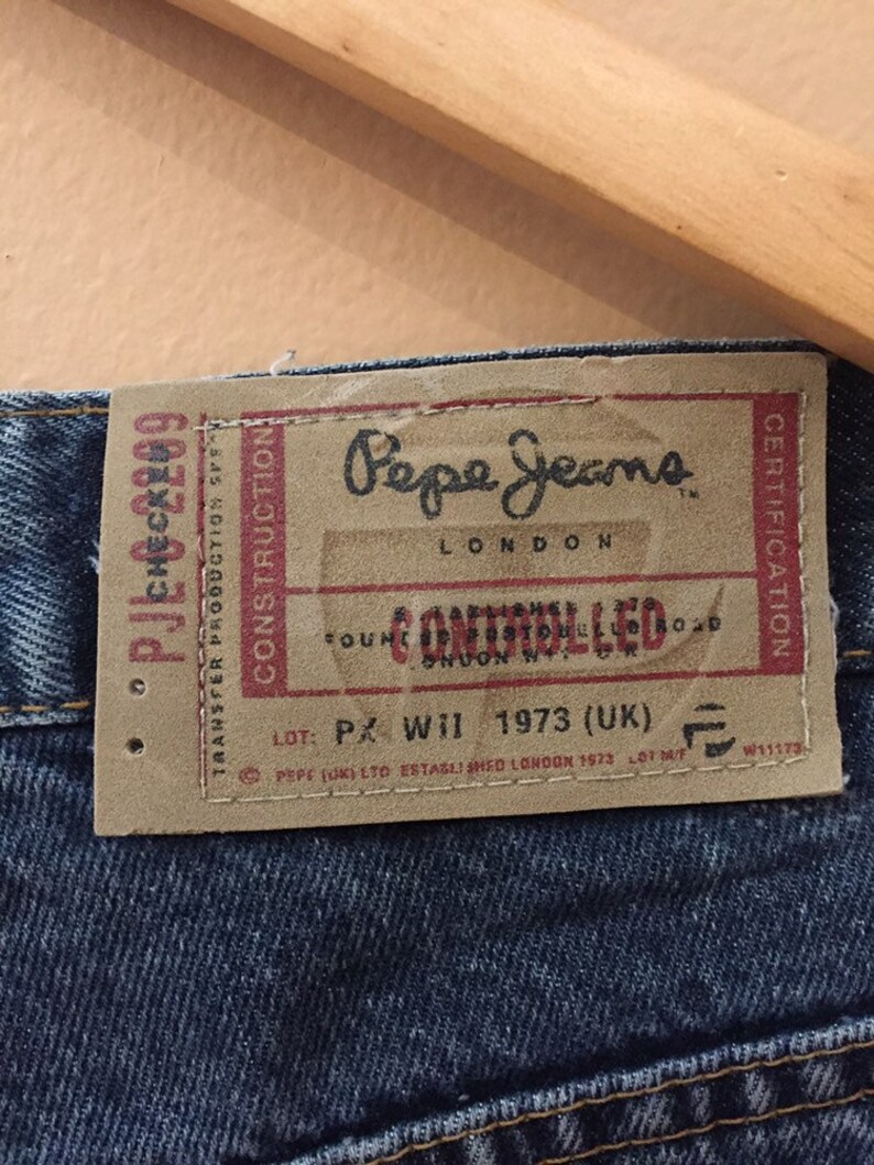 90s PEPE JEANS Blue Denim New York City Hip Hop Bottoms 1990s Vintage Pepe Jeans Denim Trouser Pants 90s Clothing Hypebeast