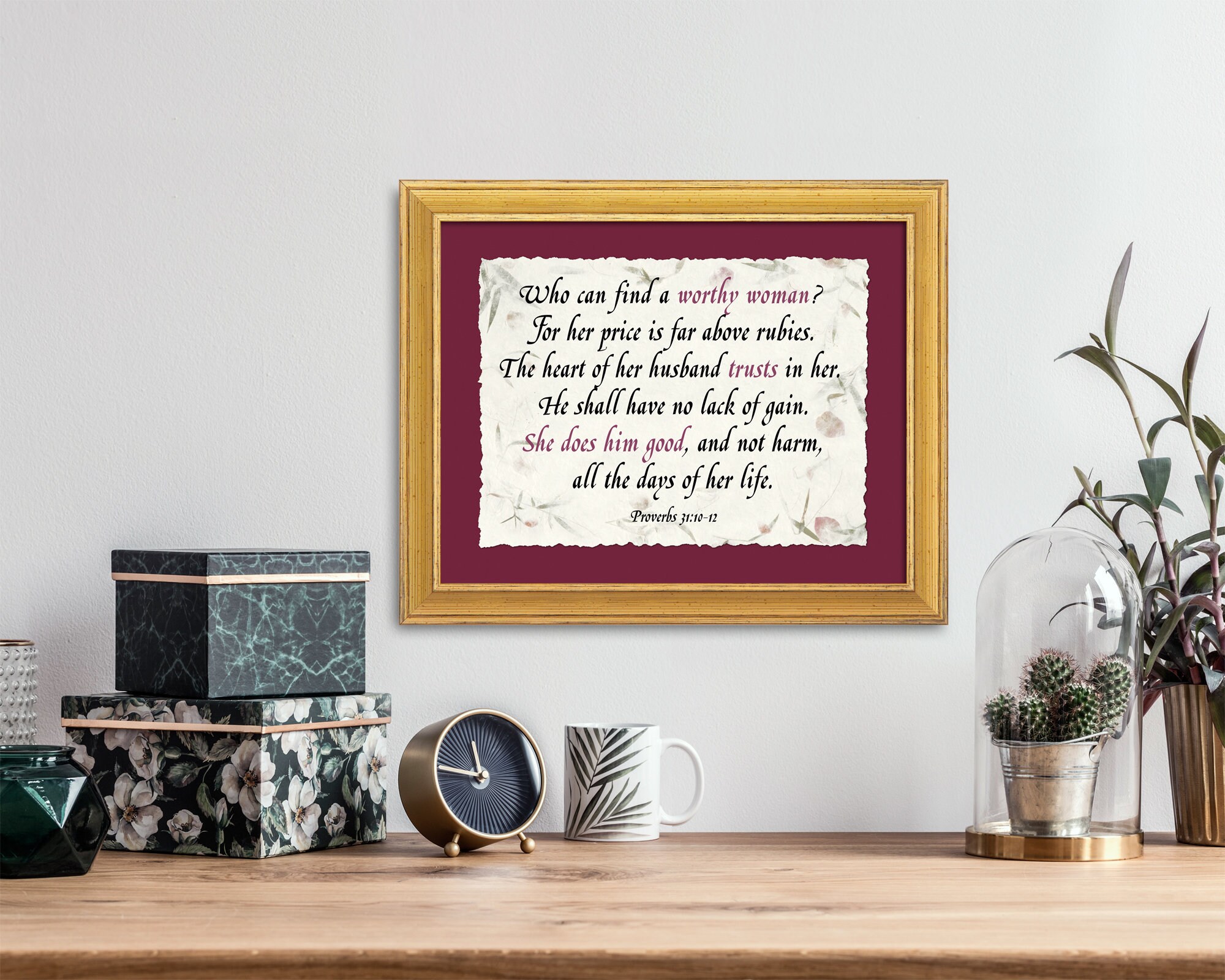 Proverb Frame Proverbs 31:10-12 Deckle Edge Wall Art. A Biblical Description of a ...
