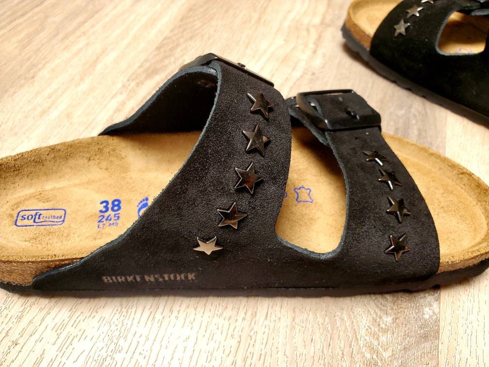 Black studded birkenstocks deals