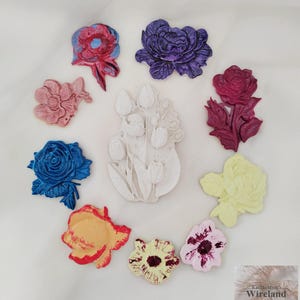 Tulips Tulip landscape Roses made of concrete Rose heads for remembrance Grave decoration Rose bouquet made of stone Individual color selection possible