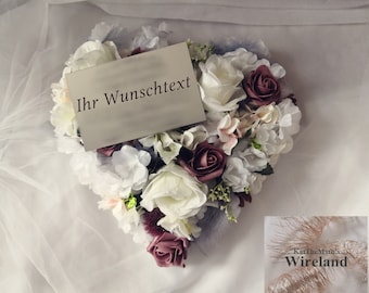 Grave arrangement heart arrangement for funeral individually personalizable
