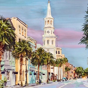 Rainbow Row Charleston Art Print | Charleston Wall Art | Rainbow Row Painting | South Carolina Art | Charleston Home Decor | Charleston Gift