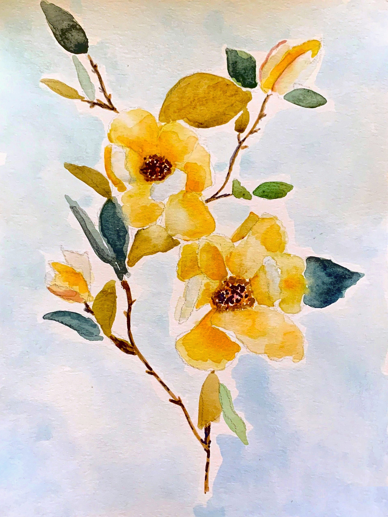 Magnolia Flower Watercolor Painting Original Artwork Wall Art | Etsy