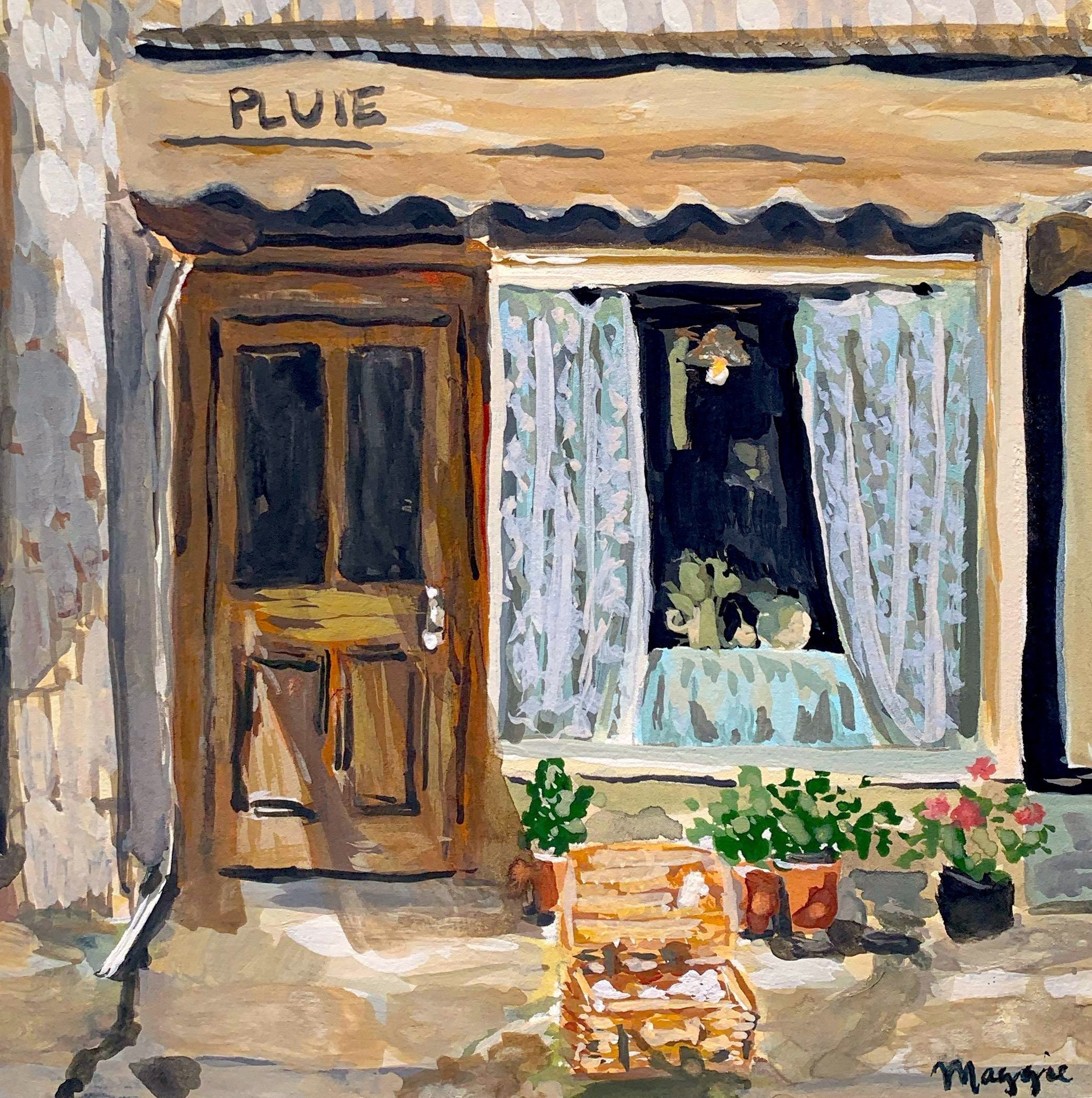 Storefront Travel Landscape Town Shop Window Painting Original Etsy UK