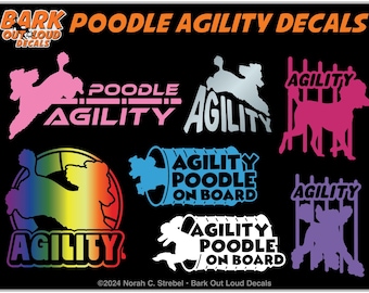 Poodle Agility High-Quality Waterproof Vinyl Decals: A-Frame, Weaves, Jumps, Tunnels, Poodle Agility