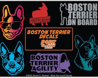 Boston Terrier Decals For Car, Laptop, Water Bottle - Quality Waterproof Vinyl