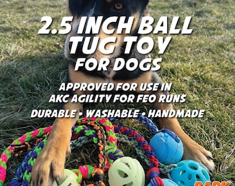Ball Tug Toy For Dogs: Hand-braided 550lb Paracord Rope attached to a Ball. Durable-Washable-Fun