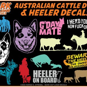 Australian Cattle Dog Decals For Car, Laptop, Water Bottle - Waterproof Vinyl