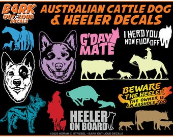 Australian Cattle Dog Decals For Car, Laptop, Water Bottle - Waterproof Vinyl