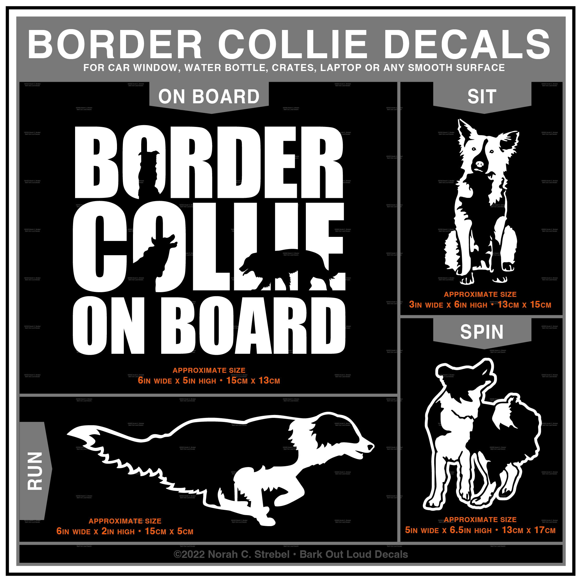 Border collie cheap decals