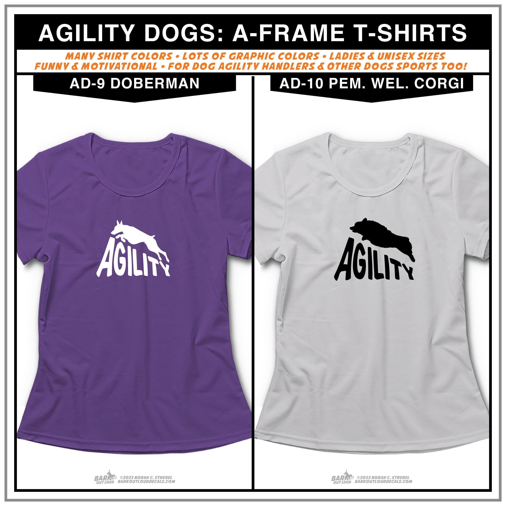 Agility Dog • AFrame 10 Breeds, Dog Agility Shirt, Agility Handler