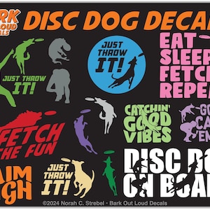 Disc Dog Sport Decals For Car, Laptop, Water Bottle - Waterproof Vinyl