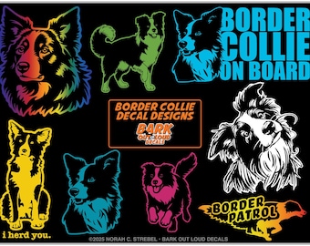 Border Collie Decals For Car, Laptop, Water Bottle - Waterproof Vinyl