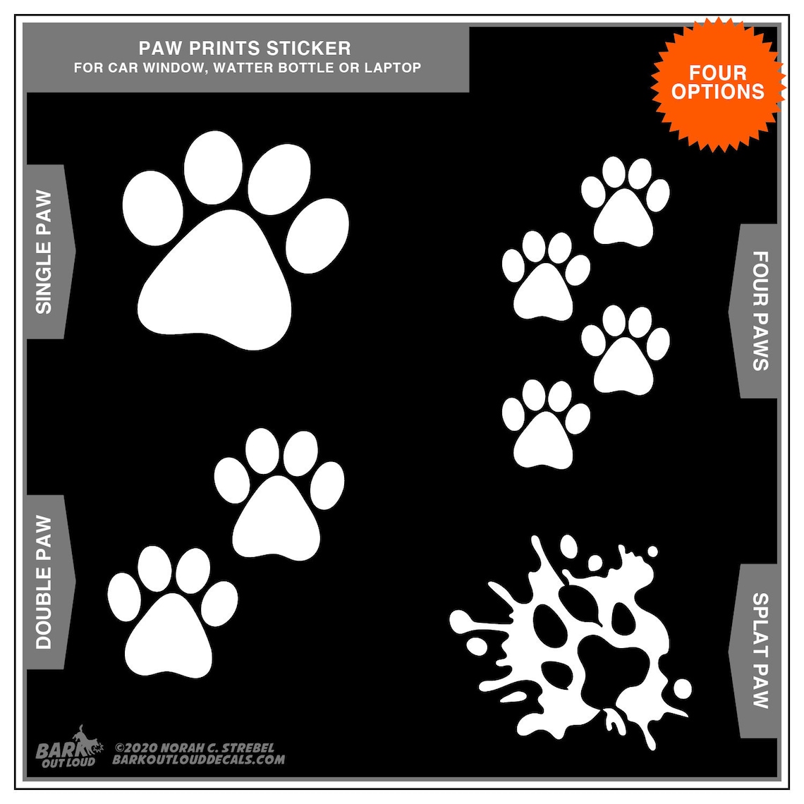 Paw Print Car Window Decal Pet Decal Car Window Decal Car Etsy