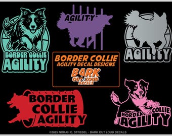 Border Collie AGILITY Decals For Car, Laptop, Water Bottle - Waterproof Vinyl