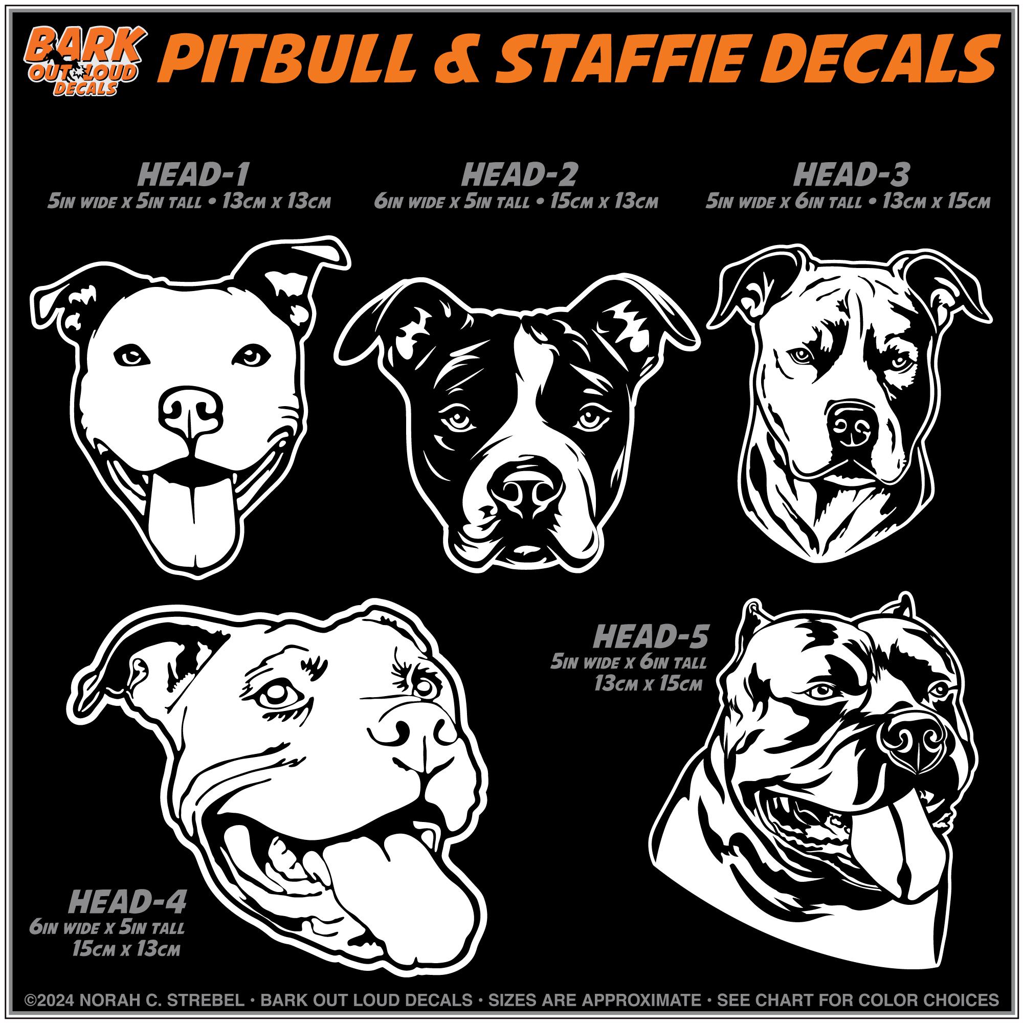 Blue Pitbull Sticker – 5x4 Inches Car Truck Vehicle Bumper Decal Made In USA