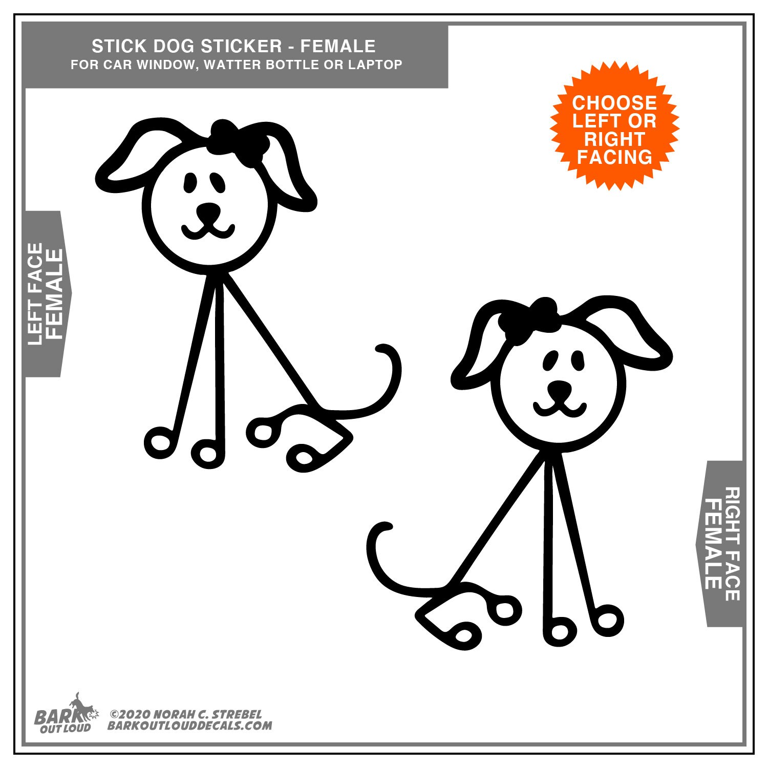 Stick Family Dog male or female stick dog Car Window Decals Etsy