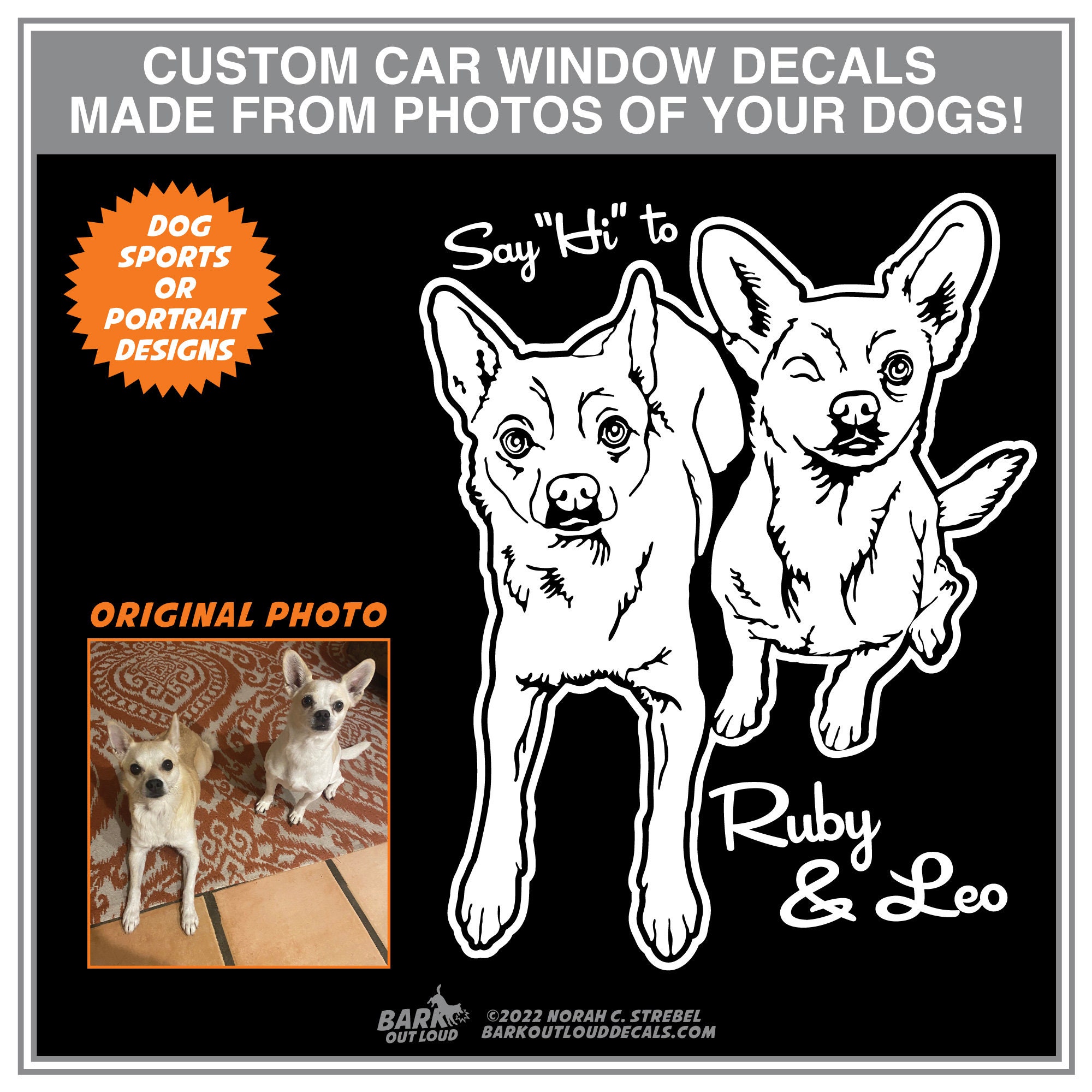 Custom Decals made from your Dog s Photo Custom Dog Decals