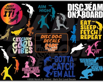Disc Dog Sport Decals For Car, Laptop, Water Bottle - Waterproof Vinyl