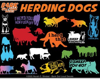 Herding Dog Sport Decals For Car, Laptop, Water Bottle - Waterproof Vinyl - Aussie, Heeler, Border Collie , Kelpie