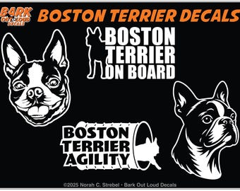 Boston Terrier Decals For Car, Laptop, Water Bottle - Quality Waterproof Vinyl