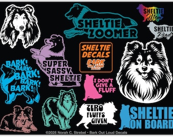 Shetland Sheepdog Decals For Car, Laptop, Water Bottle - Waterproof Vinyl