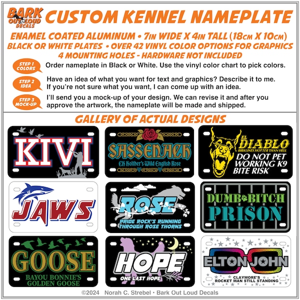 4x7 Custom Aluminum Nameplate: Kennel Nameplate, Pet Carrier ID Tag, Create ID Tag, Custom Nameplate