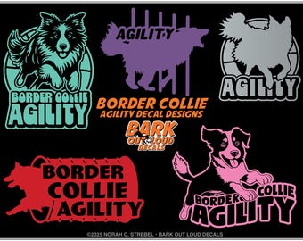 Border Collie AGILITY Decals For Car, Laptop, Water Bottle - Waterproof Vinyl