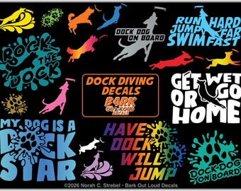 Dock Diving Decals For Car, Laptop, Water Bottle - Waterproof Vinyl