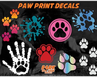 Paw Print Decals For Car Window, Laptop or Water Bottle