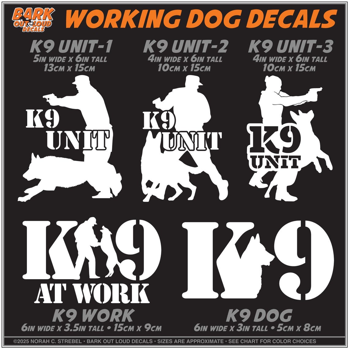 K9 Sticker Square K9 & Working Dog Decals: Police-military-sar for Car, Laptop, Water ...