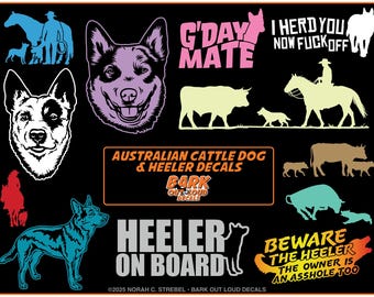 Australian Cattle Dog Decals For Car, Laptop, Water Bottle - Waterproof Vinyl