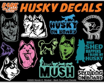 Husky Decals ForCar, Laptop, Water Bottle - Waterproof Vinyl