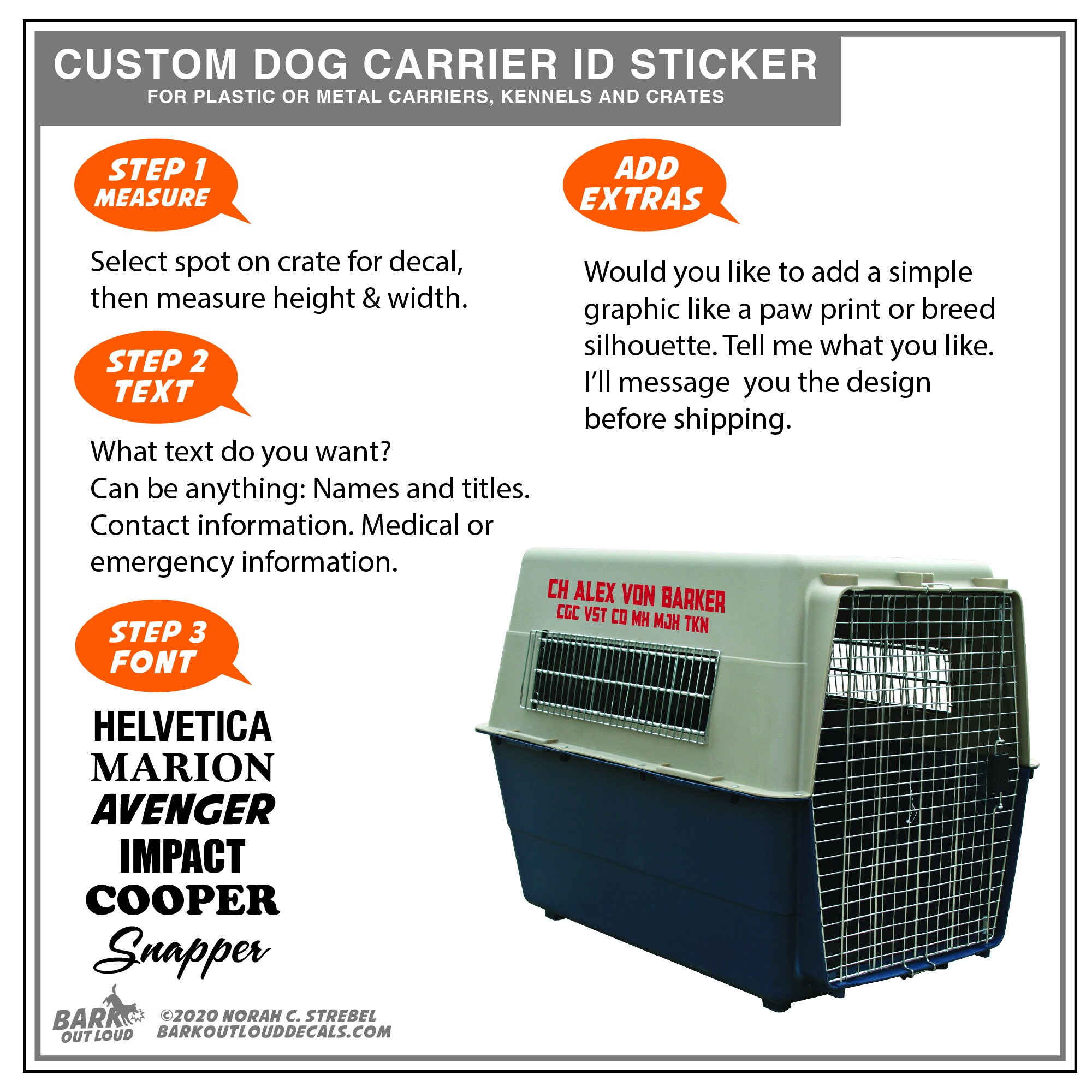 Custom Dog Crate Sticker Kennel Name Tag, Dog Crate, Agility Sticker