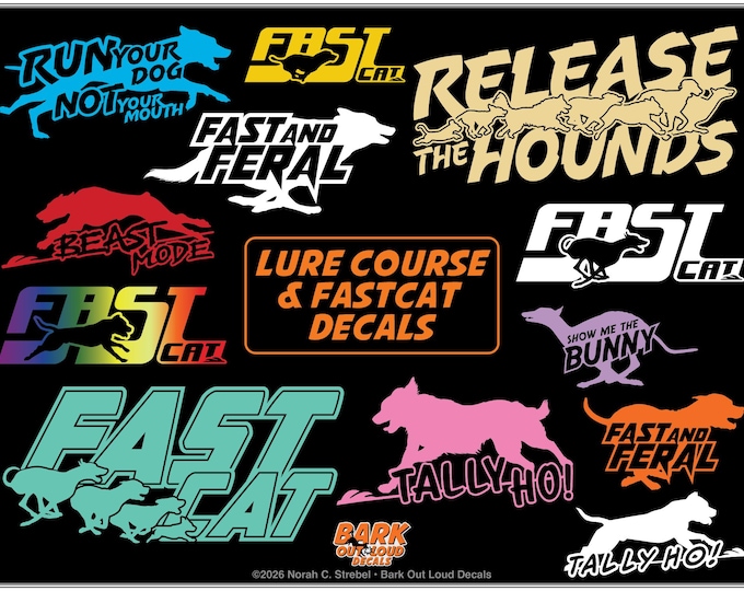 Featured listing image: Lure Coursing & FastCAT Decals For Car, Laptop, Water Bottle - Waterproof Vinyl