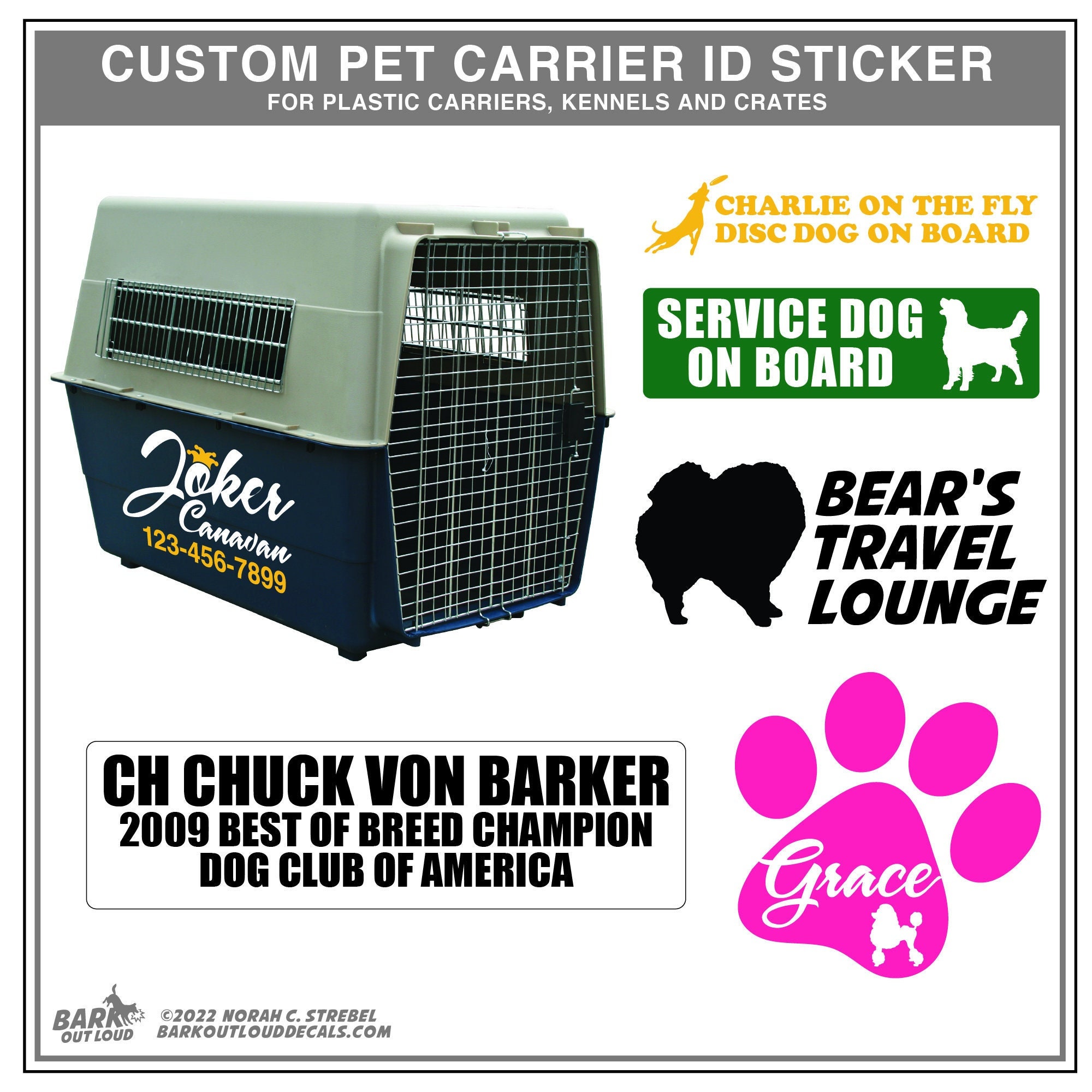 Custom Dog Crate Sticker Kennel Name Tag Dog Crate Agility Sticker 