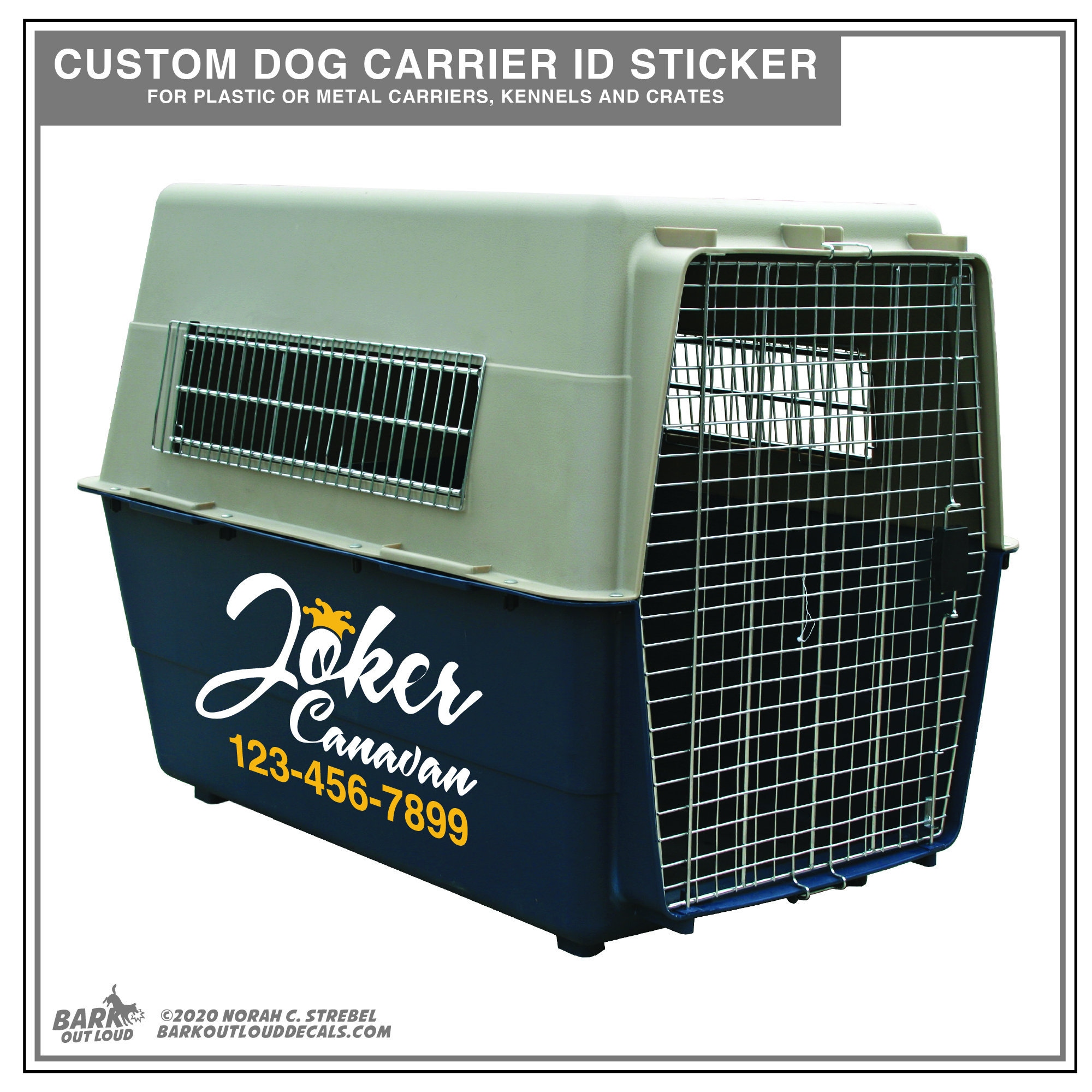 Custom Dog Crate Sticker Kennel Name Tag, Dog Crate, Agility Sticker