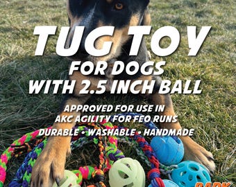 Ball Rope Tug Toy For Dogs: For Dog Sports, Training and Play - Handmade from 550lb Paracord