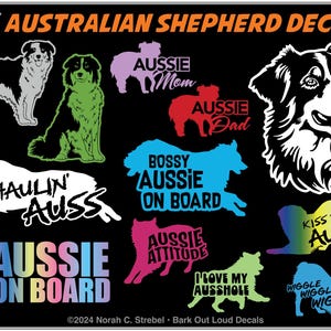 Australian Shepherd Decals For Car, Laptop, Water Bottle - Waterproof Vinyl