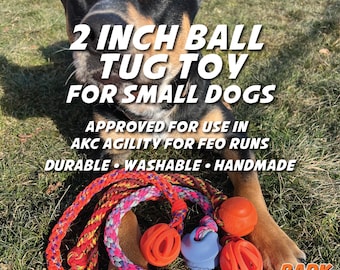 Small Ball Rope Tug Toy For Small Dogs: For Dog Sports, Training and Play - Handmade from 550lb Paracord