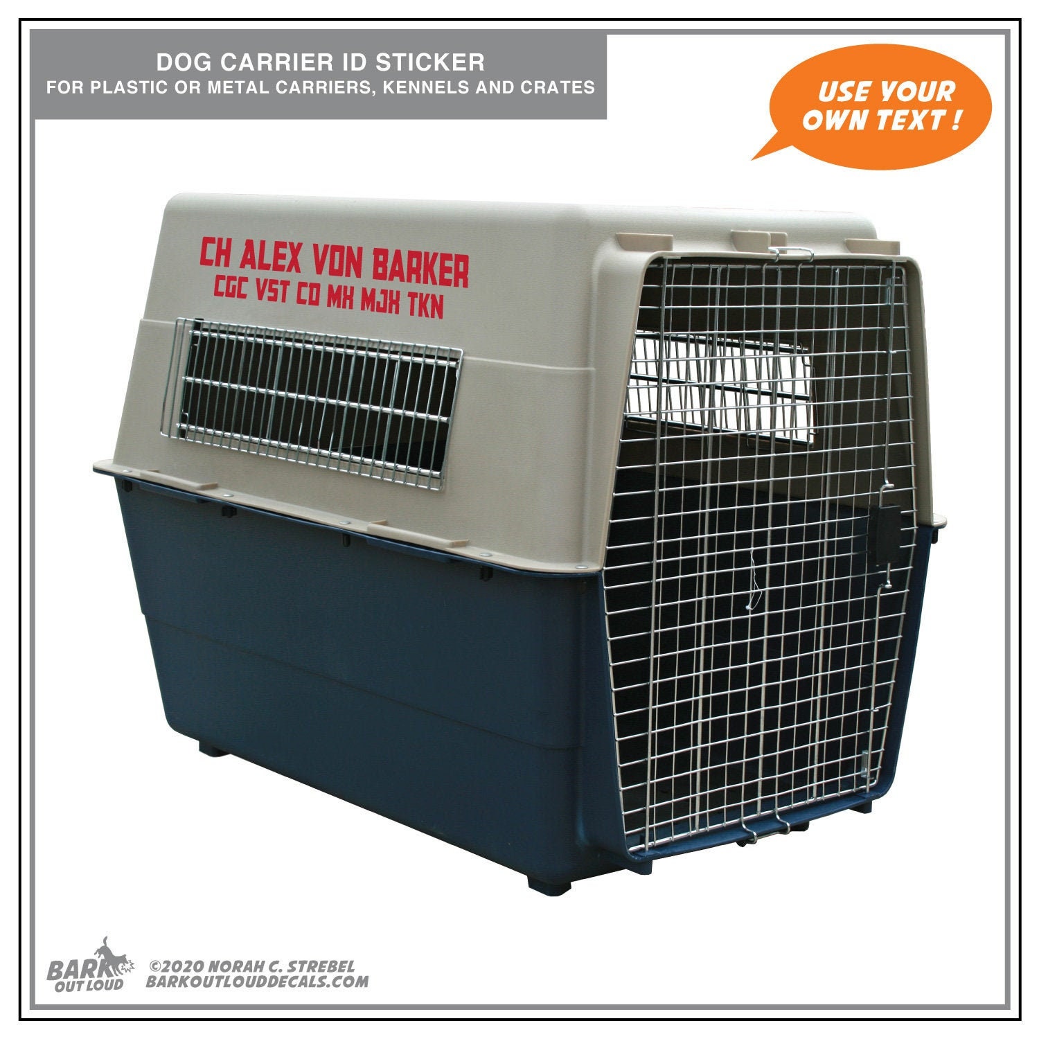 Custom Dog Crate Sticker Kennel Name Tag, Dog Crate, Agility Sticker