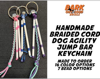 Handmade Dog Agility Keychain with Agility Jump Bars and a Metal Bead: dog agility, canine agility, keychain or zipper pull, cute gifts