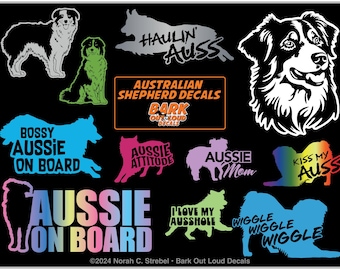 Australian Shepherd Decals For Car, Laptop, Water Bottle - Waterproof Vinyl