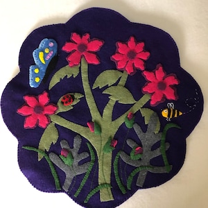 Floral Handmade Vintage Penny Rug