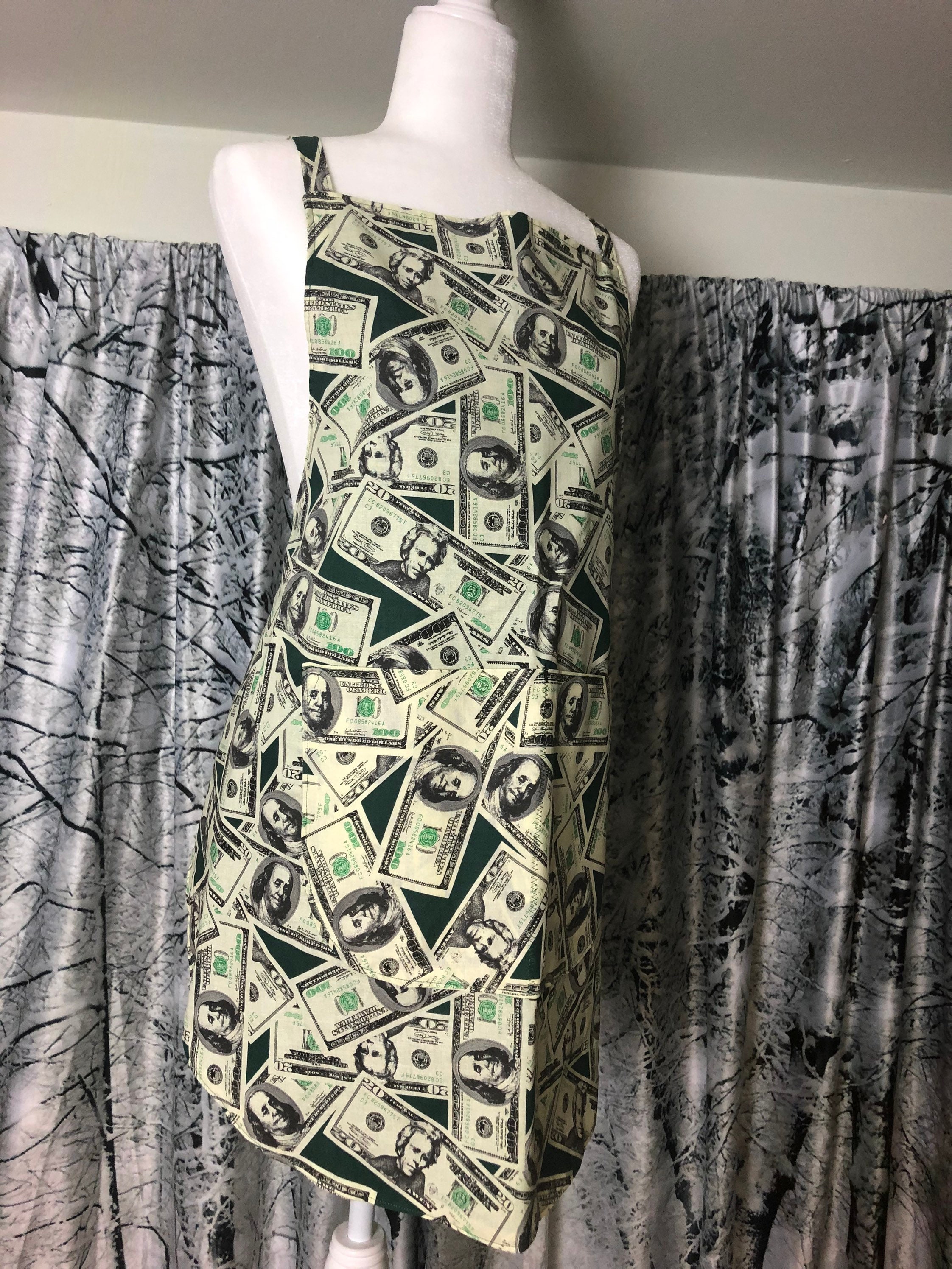SALE Money printed vintage style apron Etsy