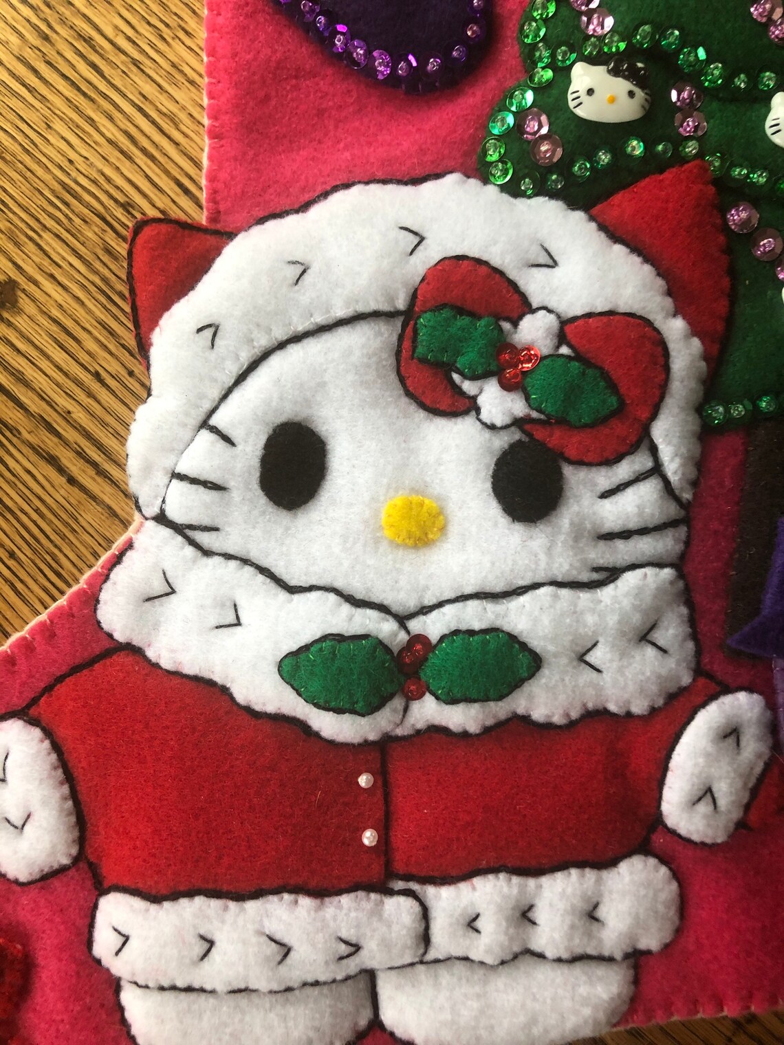 Hello Kitty oneofakind handmade felt Christmas stocking Etsy