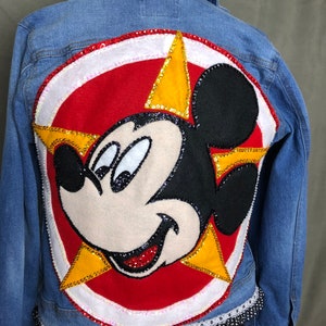Mickey Mouse embellished denim jacket S